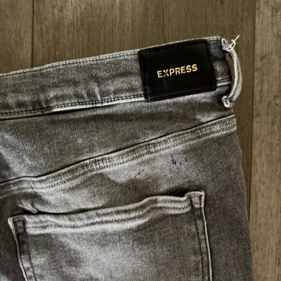 Express Super High Rise Skinny Jeans | Size 16 Short | Distressed Gray - Picture 6 of 8